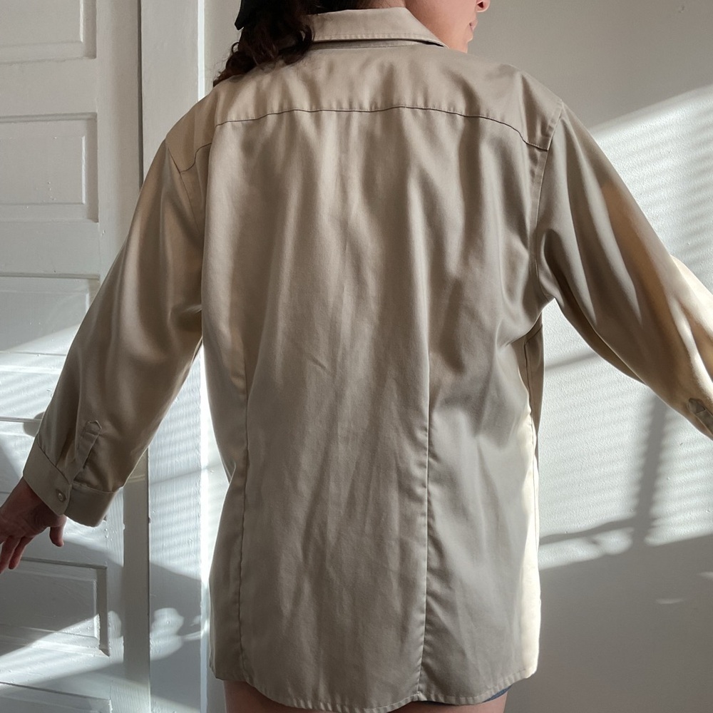 Preppy Long Sleeve Button Down Minimalist Cotton Summer Vacation Shirt Large - Picture 2 of 7